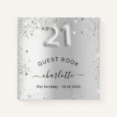 ゲストブック21th birthday silverグリッター名glam ノートブック (正面)