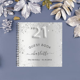 ゲストブック21th birthday silverグリッター名glam ノートブック