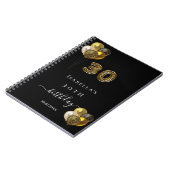 ゲストブック30th誕生日ブラック金ゴールドヒョウ動物 ノートブック (左側)