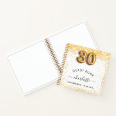 ゲストブック30th誕生日ホワイト金ゴールドグリッター ノートブック (内部)
