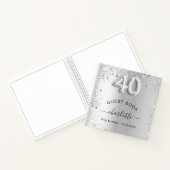 ゲストブック40th birthday silverグリッター名glam ノートブック (内部)