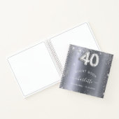 ゲストブック40th birthday silverグリッター名glam ノートブック (内部)