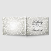 ゲストブック50thバースデーパーティースシルバーグリッターライト ゲストブック (全面)