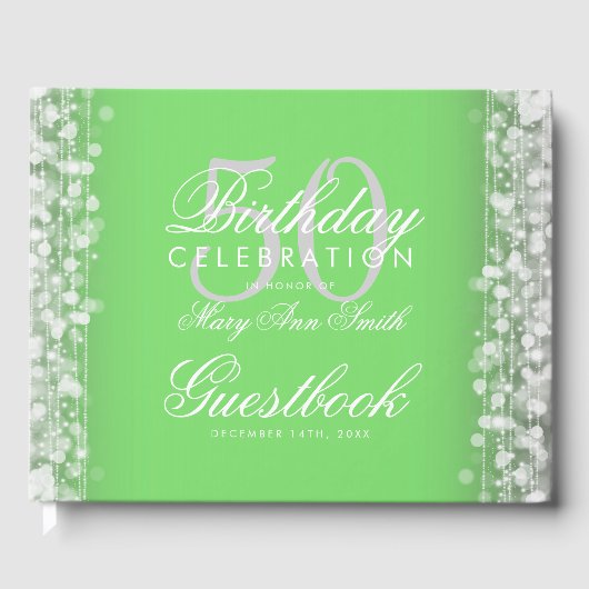 ゲストブック50thバースデーパーティースセージ&シルバー ゲストブック (正面)