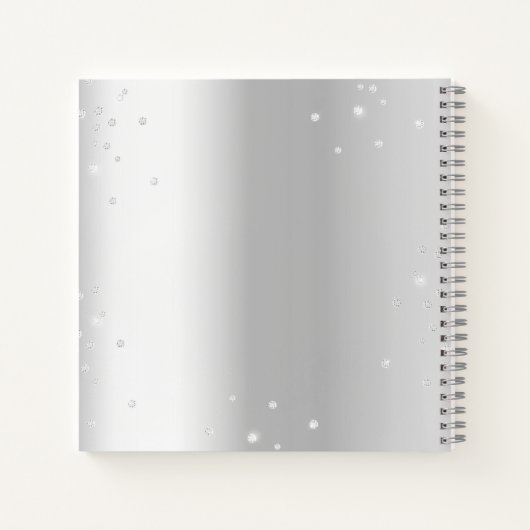 ゲストブック60th結婚周年記念シルバー花模様 ノートブック (裏面)