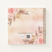 ゲストブック60th誕生日パンパスグラスバラ金ゴールド ノートブック (裏面)