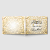 ゲストブック70thバースデーパーティー金ゴールドグリッターライト ゲストブック (全面)