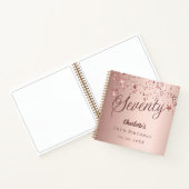 ゲストブック70th誕生日バラ金ゴールドスター ノートブック (内部)