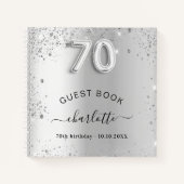 ゲストブック70th birthday silverグリッター名glam ノートブック (正面)