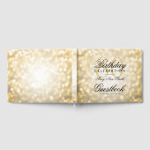 ゲストブック80thバースデーパーティー金ゴールドグリッターライト ゲストブック (全面)