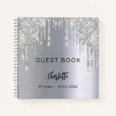 ゲストブック90thバースデーシルバーグリッタードリップ ノートブック (正面)