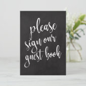 ゲストブック お手頃な黒板ウェディングサイン (スタンド正面)