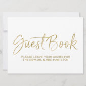 ゲストブック ウェディングサイン | スタイリッシュなゴールドレター (正面)