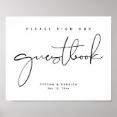 ゲストブック、ウェディングパーティーのサインにサインして ポスター (正面)