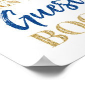 ゲストブック ウェディング サイン ゴールド ブルー コンフェッティ (角)