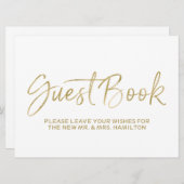 ゲストブック ウェディング サイン | スタイリッシュなゴールドレター (正面/裏面)