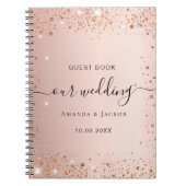 ゲストブック ウェディング ローズゴールド 名前 予算 ノートブック (正面)