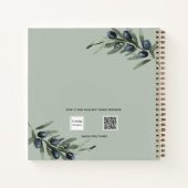 ゲストブック オリーブの葉 グリーン ウェディング ノートブック (裏面)