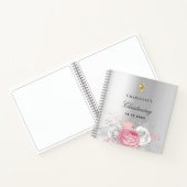 ゲストブック《キリスト教》洗礼式や命名式シルバーピンクの女の子花 ノートブック (内部)