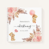 ゲストブック《キリスト教》洗礼式や命名式パンパスグラスバラテディ ノートブック (正面)