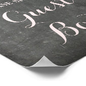 ゲストブック サイン ピンク ウォーターカラー 花 黒板 (角)