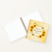 ゲストブック ハニーハチミツ蜂の巣ひまわり赤ちゃんシャワー ノートブック (内部)