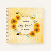 ゲストブック ハニーハチミツ蜂の巣ひまわり赤ちゃんシャワー ノートブック (正面)