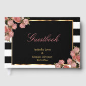 ゲストブック – バラ金ゴールド(白黒ストライプ) (正面)