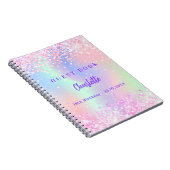 ゲストブック ピンク ホログラフィック バースデーパーティー ノートブック (右側)