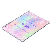 ゲストブック ピンク ホログラフィック バースデーパーティー ノートブック (左側)