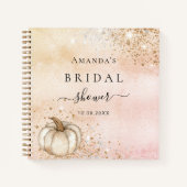 ゲストブック ブライダルシャワー パンプキン ローズゴールド 秋 ノートブック (正面)