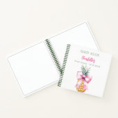 ゲストブック  ブライダルシャワー ピンクの蝶結び パイナップル ノートブック (内部)