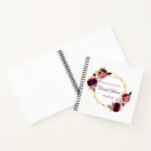 ゲストブック ブライダルシャワー フラワーズ バーガンディー ホワイト ノートブック (内部)