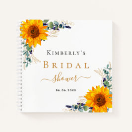 ゲストブック ブライダルシャワー ユーカリ ひまわり ノートブック