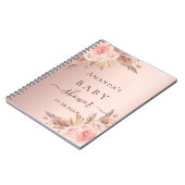 ゲストブック ベビーシャワー パンパスグラス ローズゴールド ノートブック (左側)