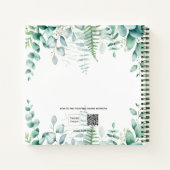 ゲストブック ベビーシャワー 青いテディ ウッドランド フォレスト ノートブック (裏面)