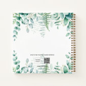 ゲストブック ベビーシャワー 青いテディ ウッドランド フォレスト ノートブック (裏面)