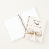 ゲストブック ベージュ クリーム リボン 誕生日 ノートブック (内部)