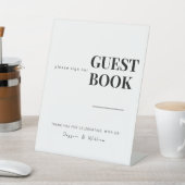 ゲストブック |モダンのミニマル看板 台座サイン (インサイチュ)