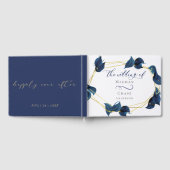 ゲストブック モダン ディープインディゴブルー ゴールド (全面)