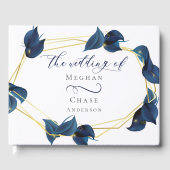 ゲストブック モダン ディープインディゴブルー ゴールド (正面)