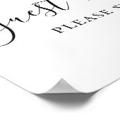 ゲストブック。モノクロのシンプルなスクリプト結婚式 ポスター (角)