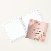 ゲストブック ローズゴールド フラワーズ パンパス ブライダルシャワー ノートブック (内部)