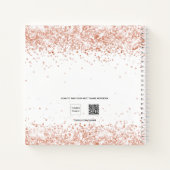 ゲストブック 卒業 白 ローズゴールド コンフェッティ ノートブック (裏面)