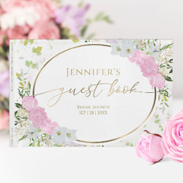 ゲストブック 春のブライダルシャワー ゴールドのワイルドフラワー