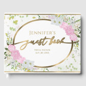 ゲストブック 春のブライダルシャワー ゴールドのワイルドフラワー (正面)