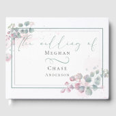 ゲストブック |春の水彩ユーカリ葉 (正面)