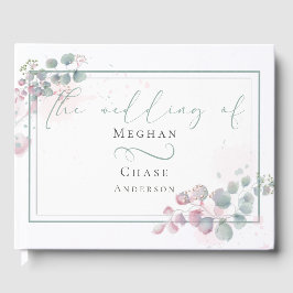 ゲストブック |春の水彩ユーカリ葉