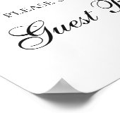 ゲストブック.水彩パープルフローラ結婚ズ ポスター (角)