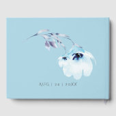 ゲストブック | 水彩ブルー淡い色のアネモネガーデン (裏面)